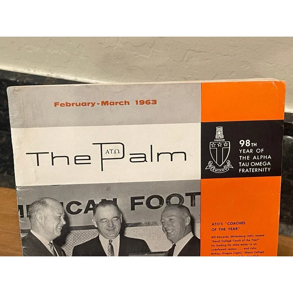 Vintage 1963 Alpha Tau Omega ATO The Palm Fraternity Magazine